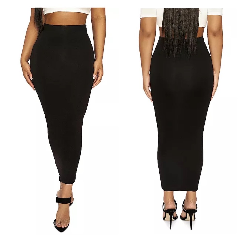 NWT Naked Wardrobe black hourglass midi skirt